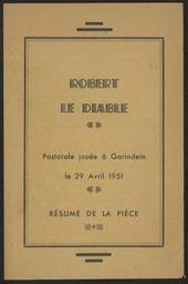 1951 - pastorale Robert le diable -Programme Garindein